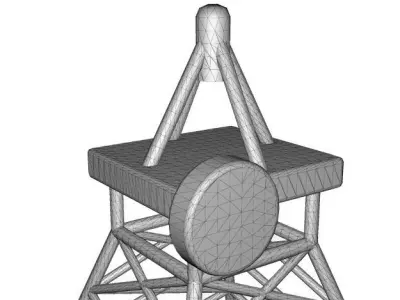 Mobile Tower Low-poly 3D model