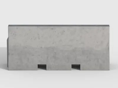Concrete Traffic Barrier Low-poly 3D model