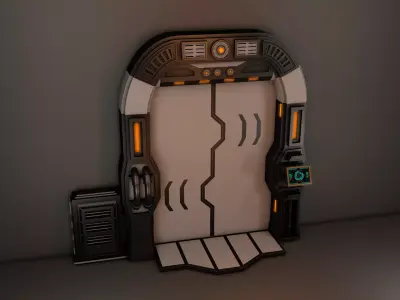 Sci Fi Door 3D model 5