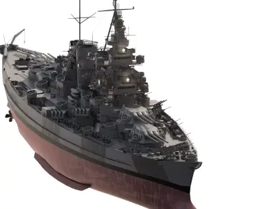 WW2 US NAVY BATTLESHIP USS ALASKA 3D model