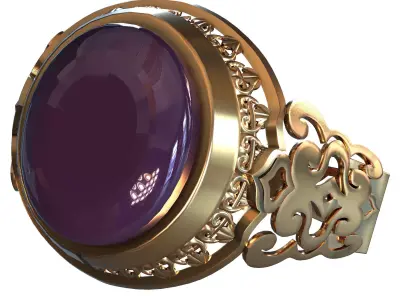 Mans gold ring 3D print model