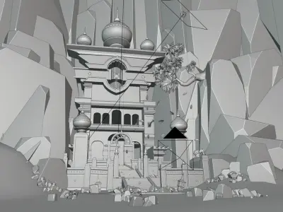 Ashantshire Castle Lowpoly 3D model