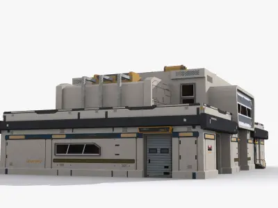 Factory Industrial Sci Fi x19 Low-poly 3D model