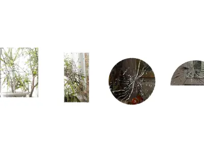 Broken Windows Glass and Cracked Mirrors and Glass Debris 3D model