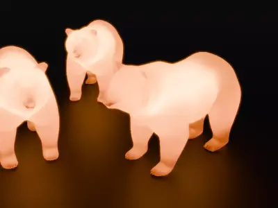Indirect lighting of a bear 3D model