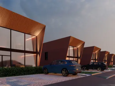  modular house in brutalism style 3D model