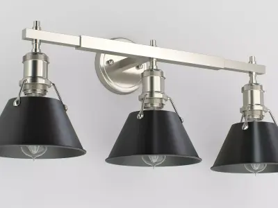 Shades of Light Truncated Cone Shade Vanity Light 3 Light 3D model