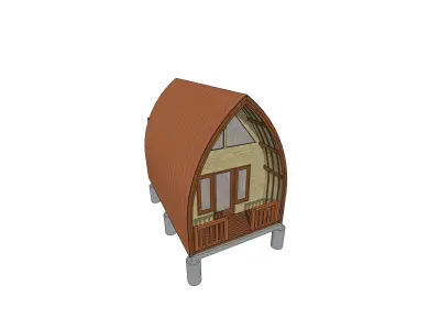 Rumah Lumbung Lumbung House 4x6 m 3D model