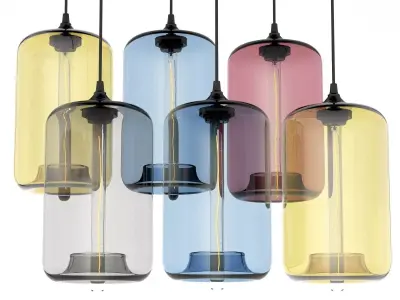 Pod glass pendant light 3D model