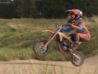  KTM Youth Mini Dirt Bike Rider Muddy Aggressive Position 