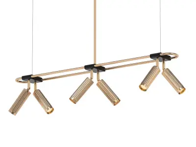 TRIGGER four light fixtures hanging from gold chain 3D model