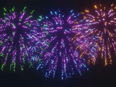 fireworks animation 3D model