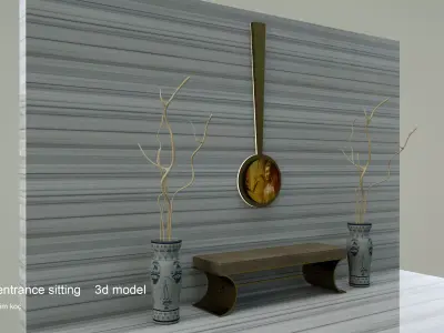  yoga entrance sitting 3d model 3D model