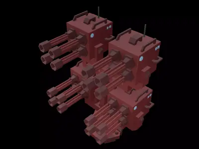 Tower Defence Mechanical v7 003 Low-poly 3D model