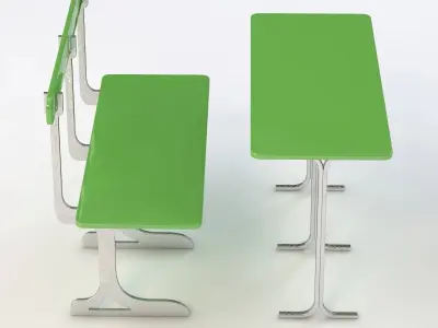 Cafe Seating and Bench 3D model