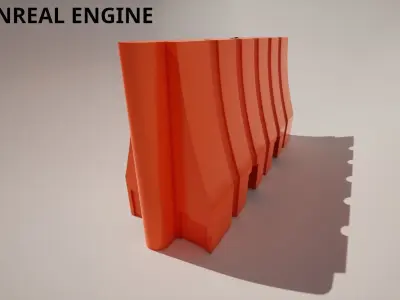 Traffic Water Filled Barrier Low-poly 3D model