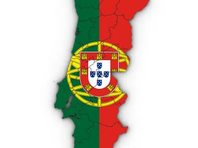3d Political Map of Portugal 3D model