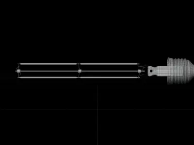 Long LED light bulb 3D model