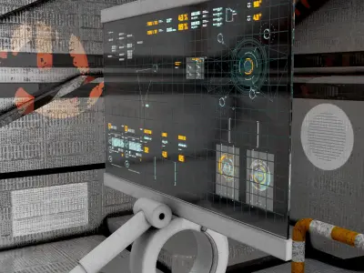 scifi monitor Low-poly 3D model