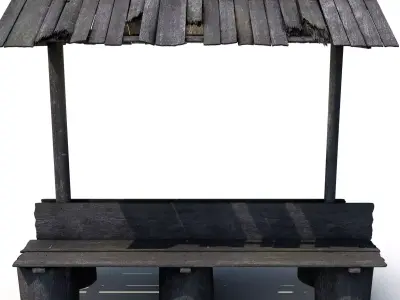 Old Country Bench 3D model