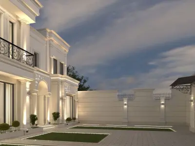 architecture luxury villa in dubai 3D model