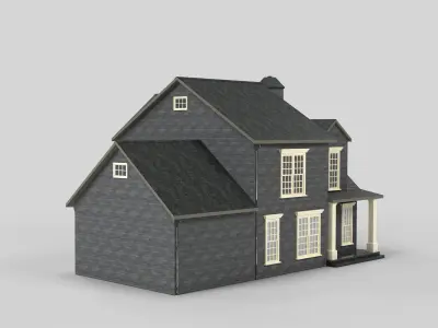 British House Design 14T1 Low-poly 3D model