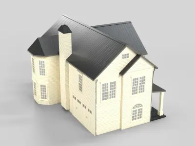 Cottage House Design 19T5  Low-poly 3D model