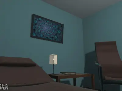 Psychologist office - interior and props Low-poly 3D model