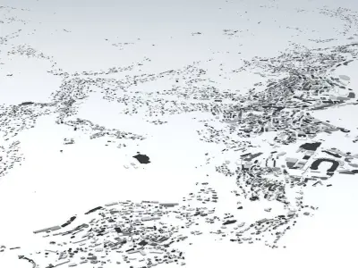 Monaco Streets and Buildings 3D model