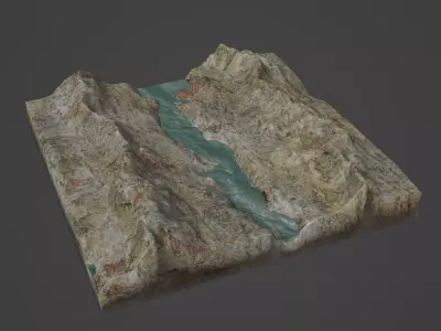 River Low-poly 3D model