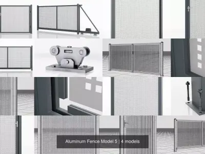 Aluminum Fence Model 5 3D Model Pack