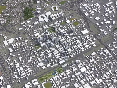 Birmingham - Alabama - USA - City 3D Model Low-poly 3D model