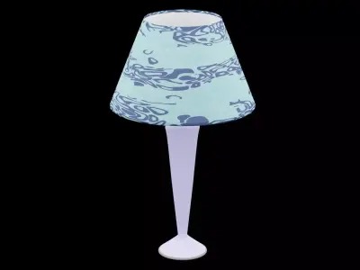 Bed Side Table Lamp Low-poly 3D model 3