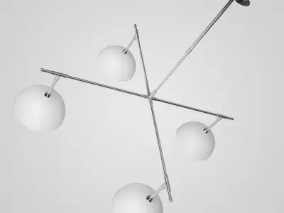 Four-bulb Ceiling Lamp 10 3D model