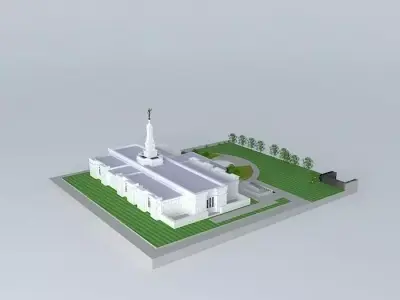 LDS. Temple Ciudad Juarez, Chihuahua, Templo Mormon Mexico. 7... Free 3D model