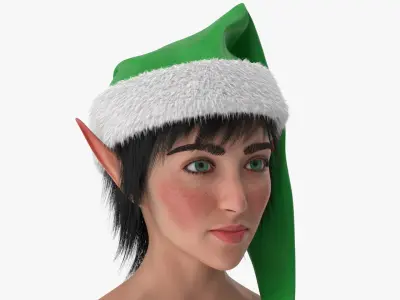  Christmas Elf Female Head 2 