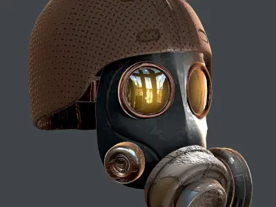 Gas mask helmet 3d model scifi Low-poly  Low-poly 3D model 175
