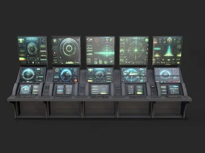 Control Desk 2 Low-poly 3D model