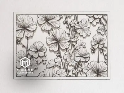 Modern Wall Panel Relief for CNC and 3D Printing 11 3D print model