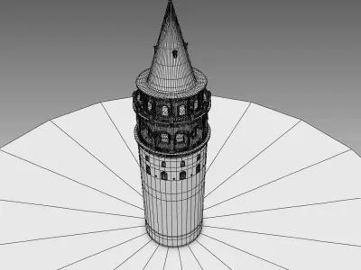 3D Galata Tower 3D model
