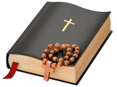 Bible Book Cross with Rosary 3D model