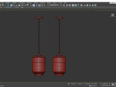 Parallel Canister Pendant Light Low-poly 3D model