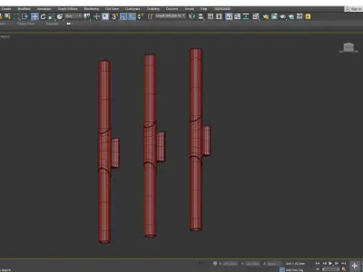 Pylon LED Double Wall Sconce Low-poly 3D model