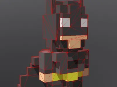 Batman voxel style  Low-poly 3D model