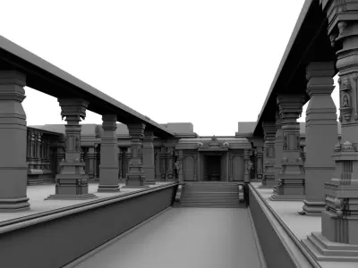 Lord Shiva temple interior  3D model