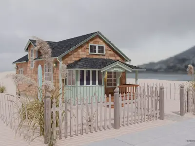 Beachhouse with Beach Scene 3D model