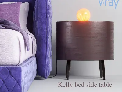 REDONDO BED - Kelly bed side table -84 Table Light 3D model