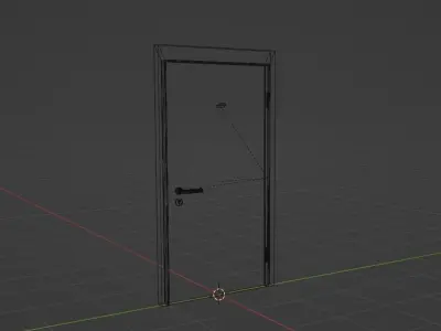 Door with a handle Free low-poly 3D model