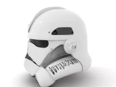 Futuristic White Helmet model pack Low-poly 3D model