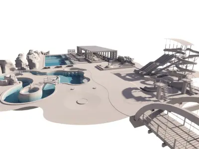 Swimming pool 3D model 12
